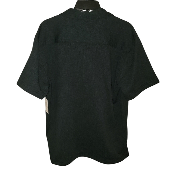 Saints studio Black Men's button down short sleeve shirt size small NWT - Picture 3 of 7